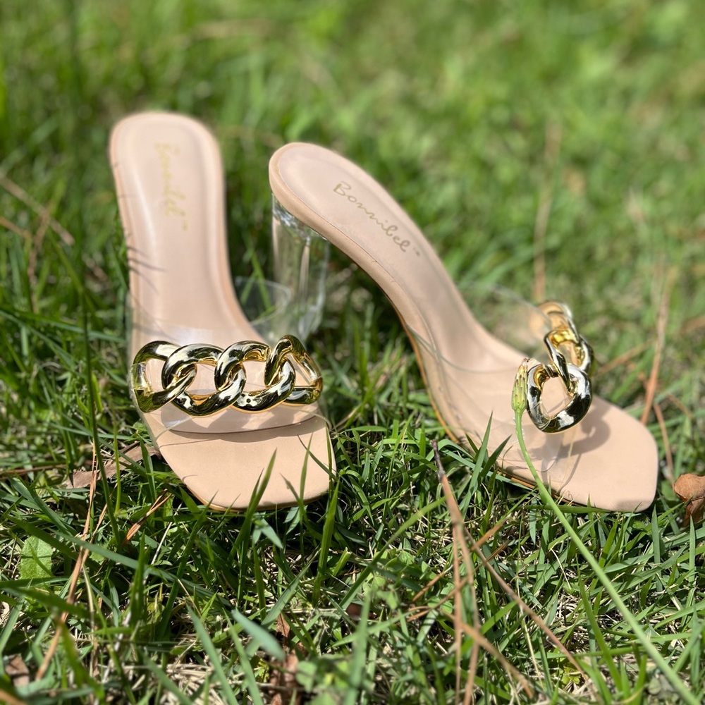 Cream Heels w/ gold design